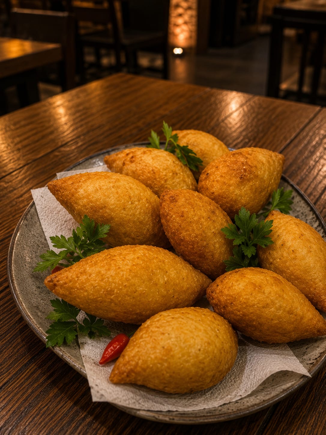 Freshly fried kubba